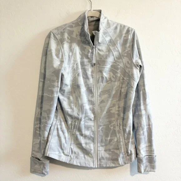 Lululemon Align White Camo Jacket Full Zip Athletic Athleisure Size 12 - Picture 2 of 9
